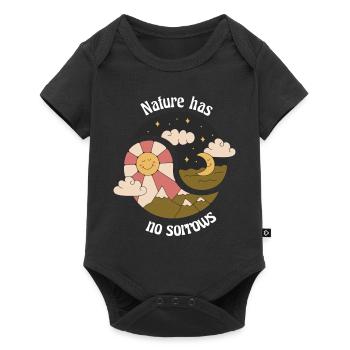 La nature n’a pas de chagrins Conceptions rétro de la nature - Body à manches courtes Premium Bébé - noir - Devant