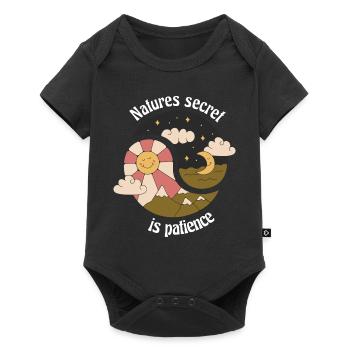 Le secret de la nature est la patience Rétro Nature Designs - Body à manches courtes Premium Bébé - noir - Devant
