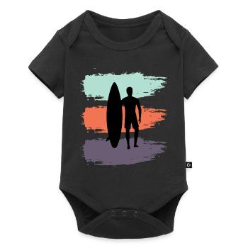 Skateboard SUP Surfing - Baby Premium short-sleeve bodysuit - black - Front