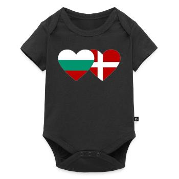 Bulgaria Denmark flag heart - Baby Premium short-sleeve bodysuit - black - Front