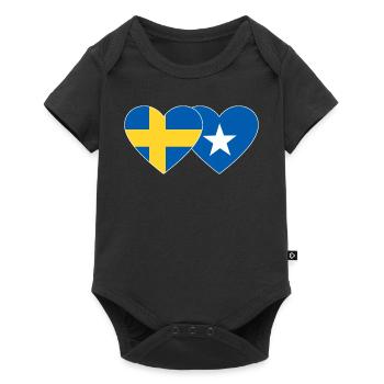 Sweden Somalia Flag Heart - Baby Premium short-sleeve bodysuit - black - Front