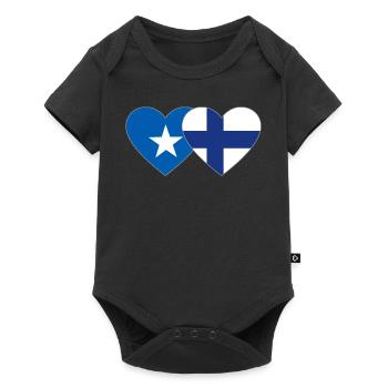 Somalia Finland Flag Heart - Baby Premium short-sleeve bodysuit - black - Front