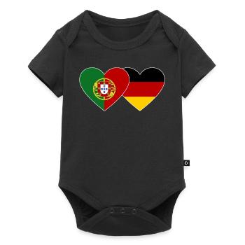 Portugal Allemagne Flag Heart - Body à manches courtes Premium Bébé - noir - Devant