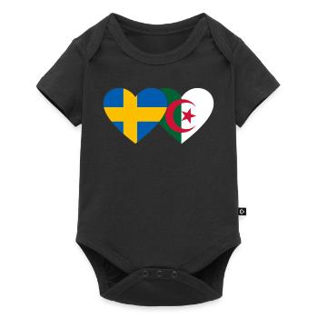 Suède Algérie Drapeau Coeur - Body à manches courtes Premium Bébé - noir - Devant