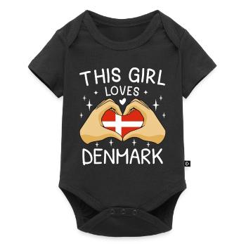 Danemark drapeau Scandinavie Drapeau danois coeur - Body à manches courtes Premium Bébé - noir - Devant