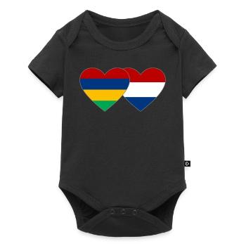Mauritius Holland Flag Heart - Baby Premium short-sleeve bodysuit - black - Front