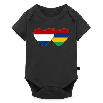 Holland Mauritius Flag Heart - Baby Premium short-sleeve bodysuit - black - Front