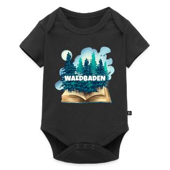Entspannung Waldbaden Achtsamkeitstrainer Natur - Baby Premium Kurzarmbody - Schwarz - Vorne