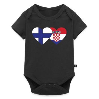 Finlande Croatie Flag Coeur - Body à manches courtes Premium Bébé - noir - Devant