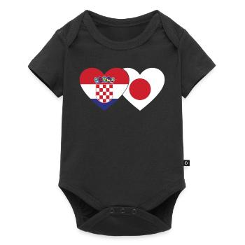 Croatia Japan Flag Heart - Baby Premium short-sleeve bodysuit - black - Front