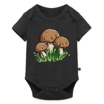 Ein guter Pilzkenner findet immer einen Steinpilz - Baby Premium Kurzarmbody - Schwarz - Vorne