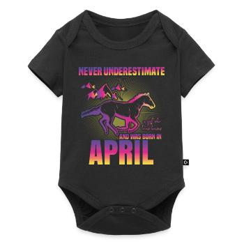 This girl loves horses | April - Baby Premium short-sleeve bodysuit - black - Front