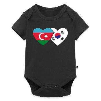 Azerbaïdjan Corée du Sud drapeau - Body à manches courtes Premium Bébé - noir - Devant
