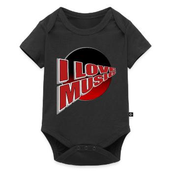 Ich liebe Musik - du auch? - Baby Premium Kurzarmbody - Schwarz - Vorne