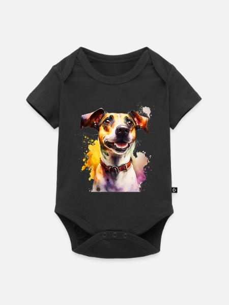 Jack Russel Dog Akvarell | Kult tema - Premium kortermet body for barn - svart