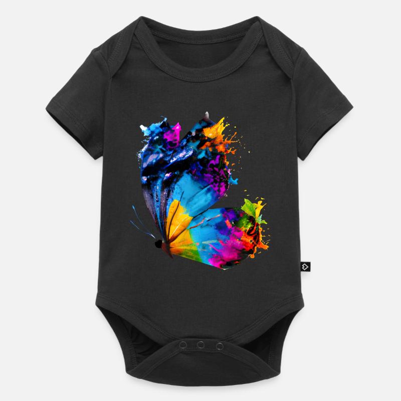 Papillon avec des éclaboussures de peinture - Body à manches courtes Premium Bébé - noir
