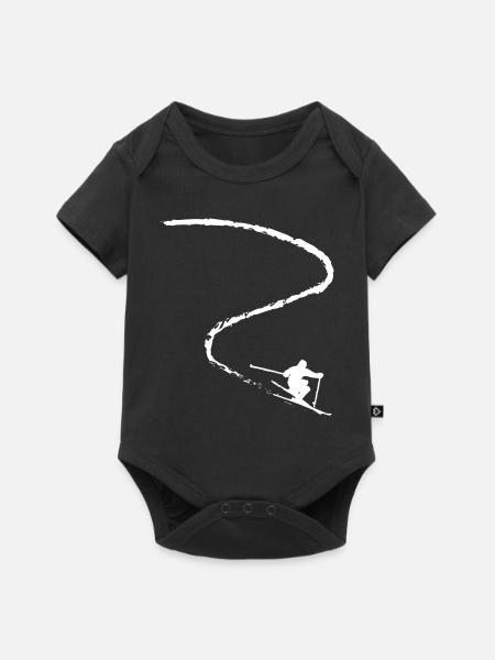 Skiing skiing ski motif for skiers - Baby Premium short-sleeve bodysuit - black