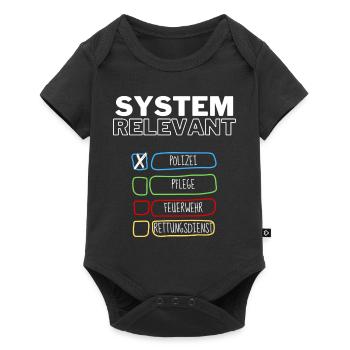 Systemrelevant | Polizei - Baby Premium Kurzarmbody - Schwarz - Vorne