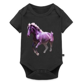 Cheval coloré - Body à manches courtes Premium Bébé - noir - Devant