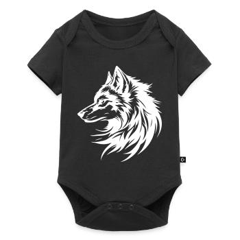 Wolf Head Animal Symbol - Baby Premium short-sleeve bodysuit - black - Front