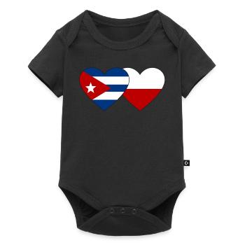 Cuba Poland Flag Heart - Baby Premium short-sleeve bodysuit - black - Front