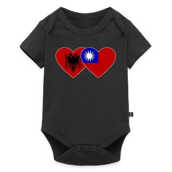 AlbanieCœur de drapeau de Taiwan - Body à manches courtes Premium Bébé - noir - Devant
