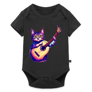 Guitariste Chat domestique Chat Chat Guitare Chat Chaton - Body à manches courtes Premium Bébé - noir - Devant