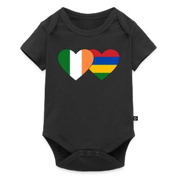 Ireland Mauritius Flag Heart - Baby Premium short-sleeve bodysuit - black - Front