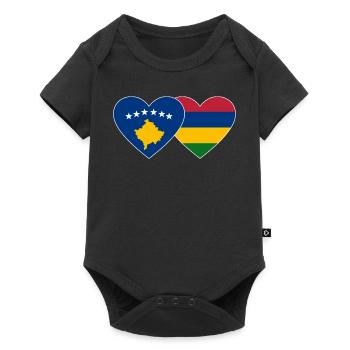 Bosnia Mauritius Flag Heart - Baby Premium short-sleeve bodysuit - black - Front