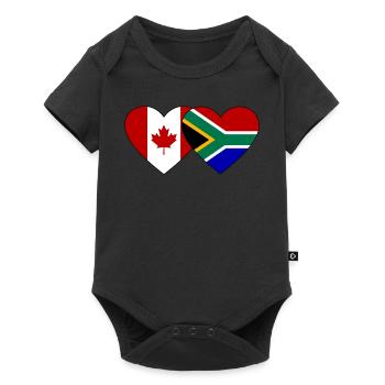 Canada South Africa Flag Heart - Baby Premium short-sleeve bodysuit - black - Front
