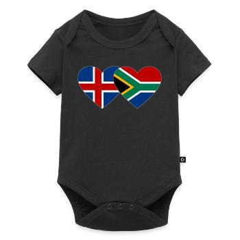 Iceland South Africa Flag Heart - Baby Premium short-sleeve bodysuit - black - Front