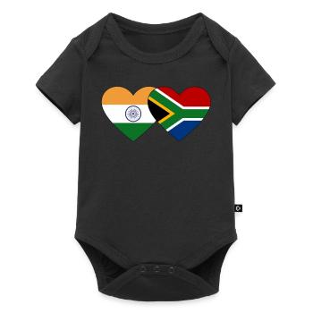 Inde Afrique du Sud Flag Heart - Body à manches courtes Premium Bébé - noir - Devant