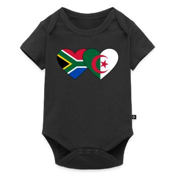 Afrique du Sud Algérie drapeau coeur - Body à manches courtes Premium Bébé - noir - Devant