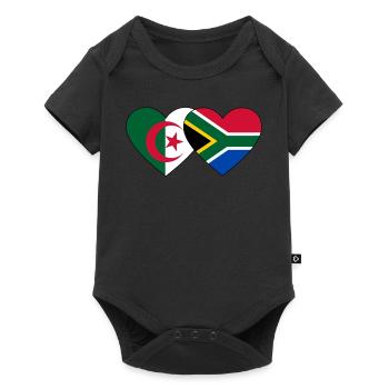 Algeria South Africa Flag Heart - Baby Premium short-sleeve bodysuit - black - Front