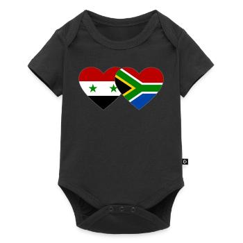 Syria South Africa Flag Heart - Baby Premium short-sleeve bodysuit - black - Front