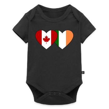 Cœur de drapeau Canada-Irlande - Body à manches courtes Premium Bébé - noir - Devant