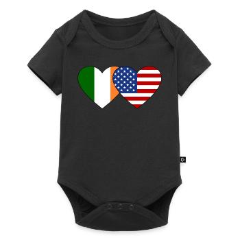Ireland USA Flag Heart - Baby Premium short-sleeve bodysuit - black - Front