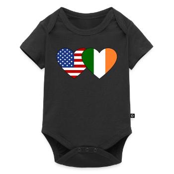 États-Unis Irlande Flag Heart - Body à manches courtes Premium Bébé - noir - Devant