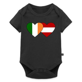 Ireland Austria Flag Heart - Baby Premium short-sleeve bodysuit - black - Front