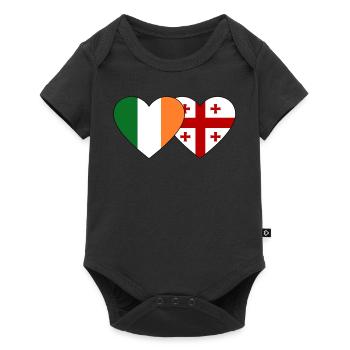 Irlande Géorgie Flag Heart - Body à manches courtes Premium Bébé - noir - Devant