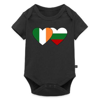 Irlande Bulgarie Flag Heart - Body à manches courtes Premium Bébé - noir - Devant