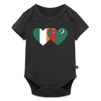 Irlande Turkménistan Flag Heart - Body à manches courtes Premium Bébé - noir - Devant
