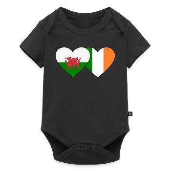 Pays de Galles Irlande Flag Heart - Body à manches courtes Premium Bébé - noir - Devant