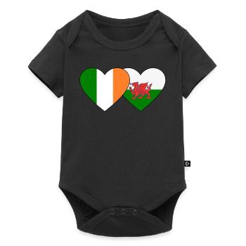 Ireland Wales Flag Heart - Baby Premium short-sleeve bodysuit - black - Front