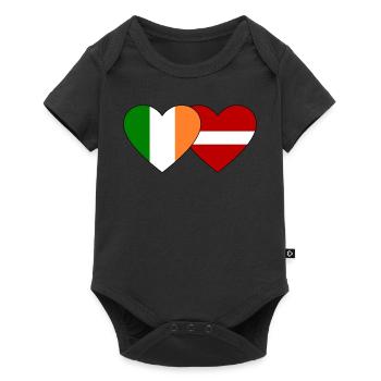Ireland Latvia Flag Heart - Baby Premium short-sleeve bodysuit - black - Front