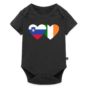 Slovenia Ireland Flag Heart - Baby Premium short-sleeve bodysuit - black - Front