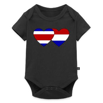 Costa Rica Holland Flag Heart - Baby Premium short-sleeve bodysuit - black - Front