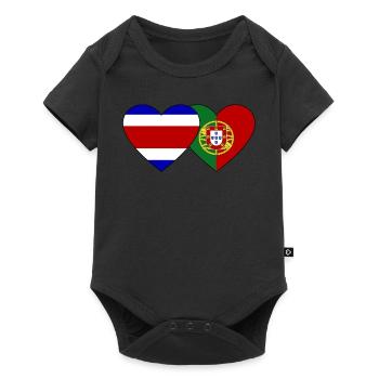 Thailand Portugal Flag Heart - Baby Premium short-sleeve bodysuit - black - Front