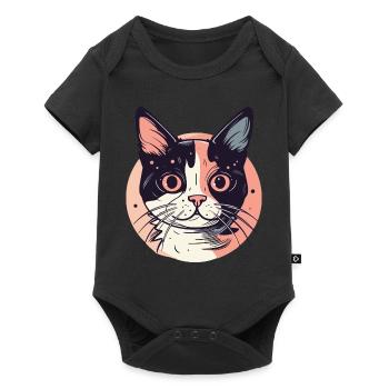 Katze - Baby Premium Kurzarmbody - Schwarz - Vorne