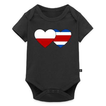 Pologne Costa Rica Drapeau Coeur - Body à manches courtes Premium Bébé - noir - Devant